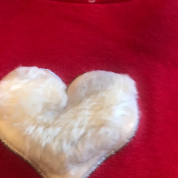 Girls size 9, Gymboree red knit dress, with fuzzy heart on front - Picture 3 of 7